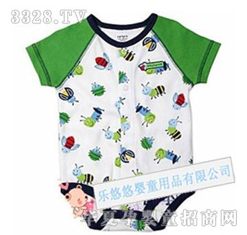 卡特瓢虫三角短袖爬服