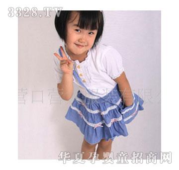 Moyaxi女童花边圆领半袖T恤