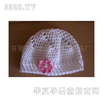 锦绣白色婴儿帽