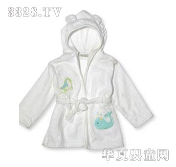 广雅婴幼儿有帽毛巾布浴袍