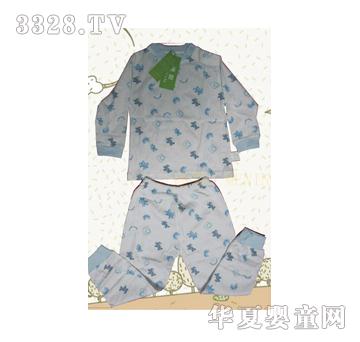 迷婴婴儿内衣蓝色印花