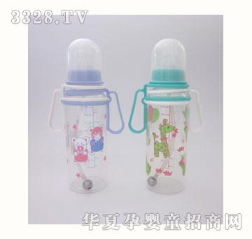 喜悦BABYLUCK3色直身奶瓶带转耳和吸管