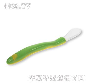 亲亲我环保安全无毒婴儿喂食餐具硅胶右手匙梗