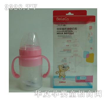 贝乐嘉全硅胶握把自动奶瓶150ml