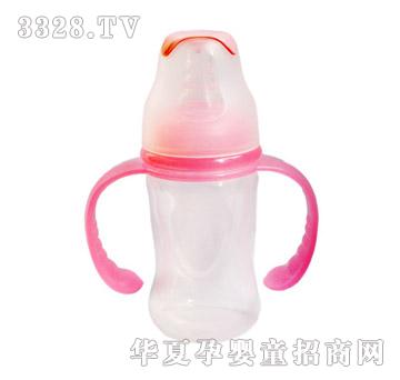 亲恩4安标口径花型双柄PP奶瓶（粉红）