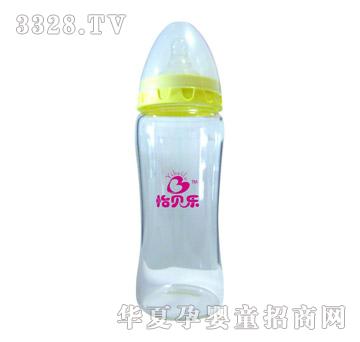 怡贝乐260ml宽口径晶钻玻璃奶瓶