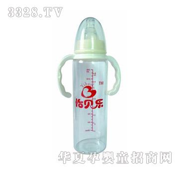 怡贝乐240ML带手柄标口自动晶钻玻璃奶瓶