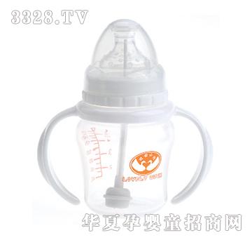 可爱小鸭PP宽口径苹果型自动手把小奶瓶160ml