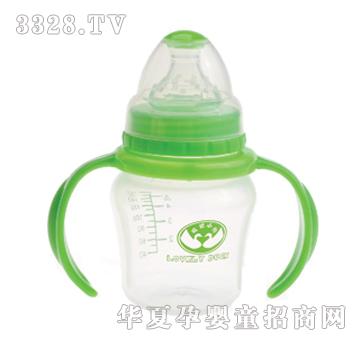 可爱小鸭PP宽口径苹果型手把小奶瓶160ml