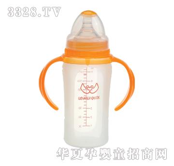 可爱小鸭易握手把硅胶大奶瓶240ml