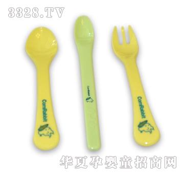 韩国进口全玉米制作环保安全断奶用叉子勺子