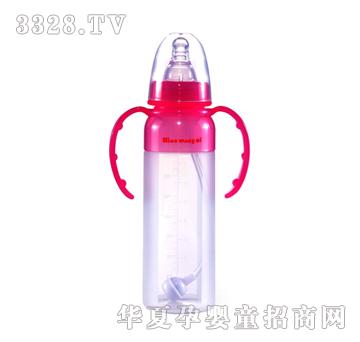 小王子8安硅胶环保形直身标口自动有耳奶瓶