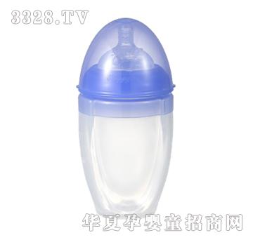 Happy Bee哈皮贝蓝色EL-2701防胀气硅胶奶瓶270ml