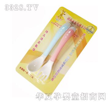 袋鼠宝宝包胶幼儿汤叉匙组