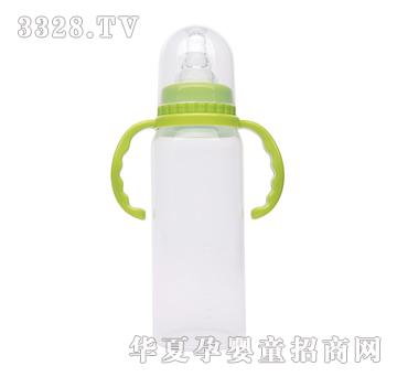 迪信240ml标口直身PP奶瓶绿色手柄