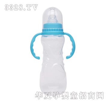 迪信240ml标口波纹PP奶瓶蓝色手柄