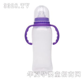 迪信300ml标口弧身PP奶瓶紫色手柄