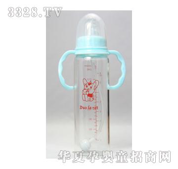 哆啦鼠9安高硼硅玻璃自动手柄奶瓶