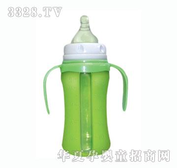 贝乐熊宽口弧形奶瓶绿色260ml