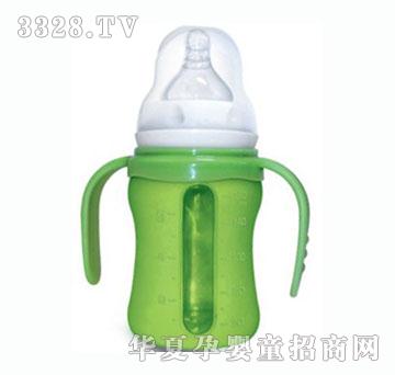 贝乐熊宽口弧形奶瓶绿色180ml