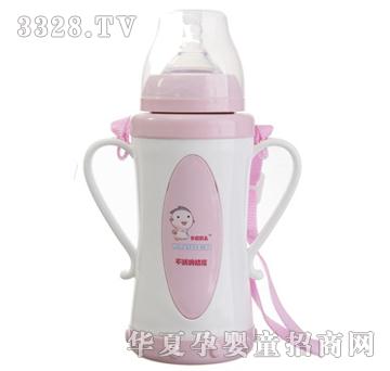 卡尼贝儿婴幼儿不锈钢保温奶瓶粉色