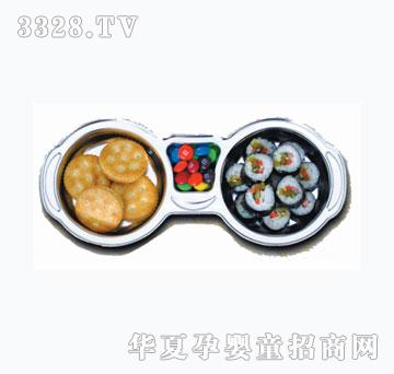 朗维儿童圆形双格抗菌餐盘