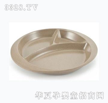 绿之态三格餐盘