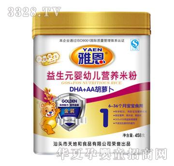 雅恩DHA+AA胡萝卜益生元婴幼儿营养米粉458g