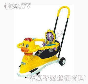 童车带推杆护圈小鸭子扭扭车