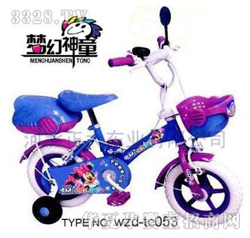 梦幻神童米奇图案女孩儿童自行车有后备箱wzd-tc053