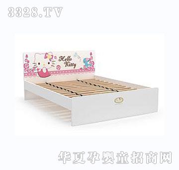 酷漫居HelloKitty玫瑰童年1.5米儿童排骨架床