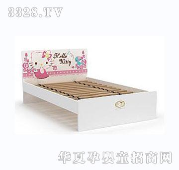 酷漫居HelloKitty玫瑰童年1.2米儿童排骨架床
