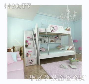 酷漫居HelloKitty洛可可风情1.21.5米高低床（全木架）