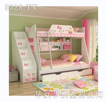 酷漫居HelloKitty致爱丽丝1.21.5米高低床（全木架）