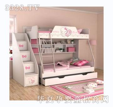 酷漫居HelloKitty大明星1.21.5米高低床（金属架）