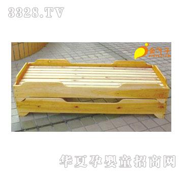 金叶子木制幼儿重叠床（原木色）
