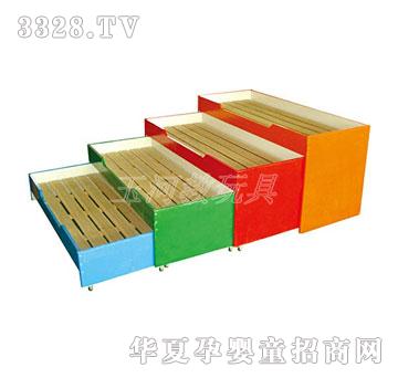 玉河彩色木制抽拉床