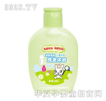安安化开心兔儿童牛奶洗发沐浴二合一220ml