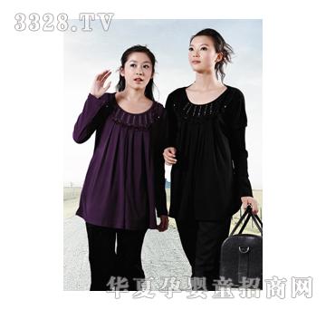 唐绵孕妇家居服灰色、紫色、黑色NO.0204