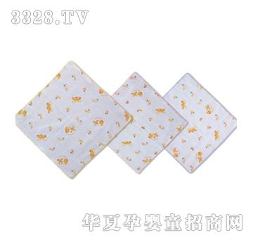 比卡诺婴儿纱布满底印花手帕3入