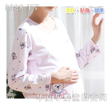 婷妃针织印花孕妇哺乳套装