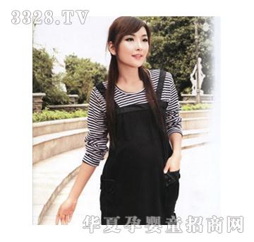 阿里妈咪黑色背带裙装